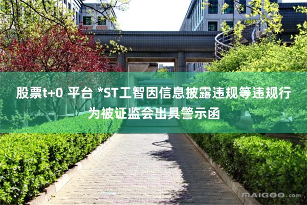 股票t+0 平台 *ST工智因信息披露违规等违规行为被证监会出具警示函