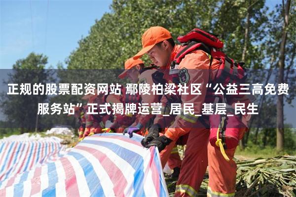 正规的股票配资网站 鄢陵柏梁社区“公益三高免费服务站”正式揭牌运营_居民_基层_民生