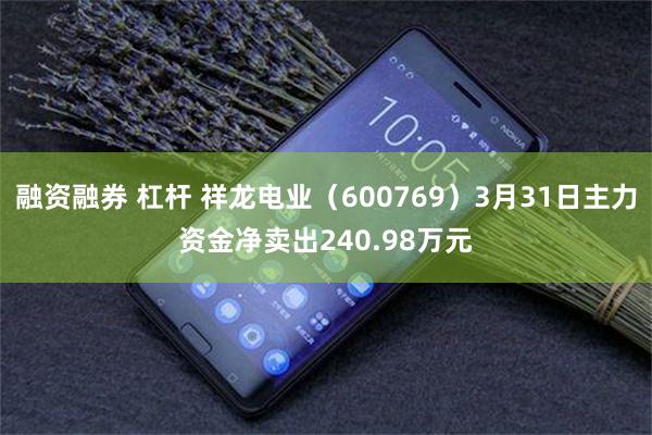融资融券 杠杆 祥龙电业（600769）3月31日主力资金净卖出240.98万元