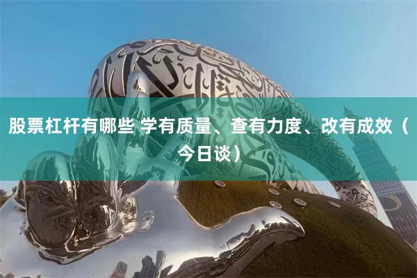 股票杠杆有哪些 学有质量、查有力度、改有成效（今日谈）