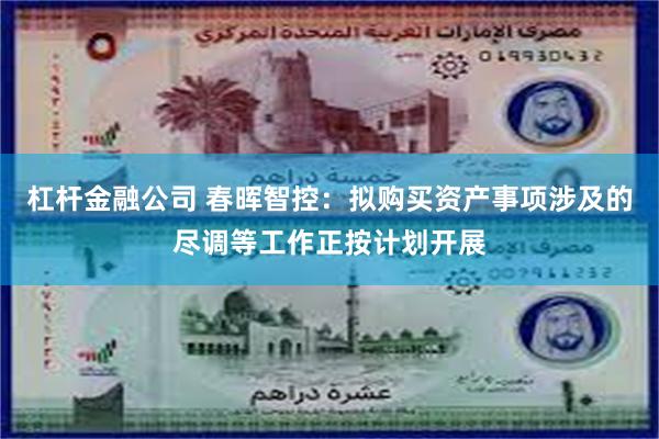 杠杆金融公司 春晖智控：拟购买资产事项涉及的尽调等工作正按计划开展